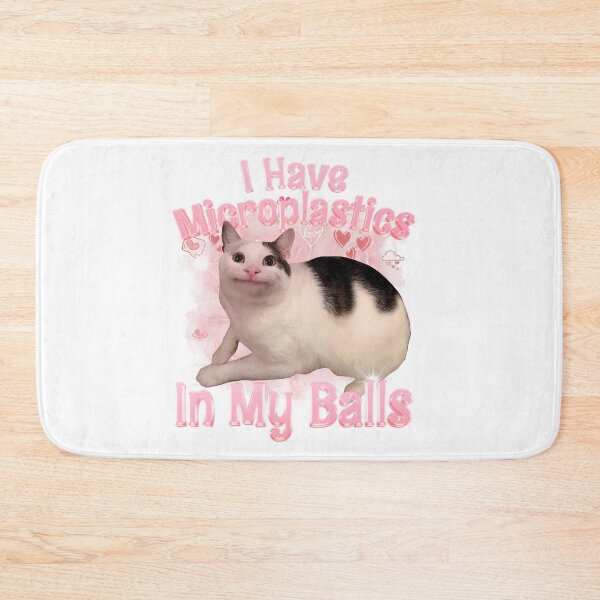 Item preview, Funny Meme I Have Microplastics In My Balls Cat designed and sold by AShanDome.