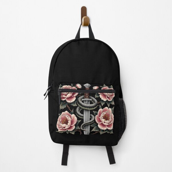 Item preview, Snake & Dagger with Peonies Traditional Art Style designed and sold by Skyla007.