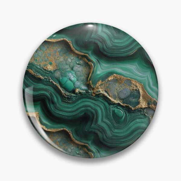Item preview, malachite vibrant green and gold wavy swirls designed and sold by EarthenEmbers.