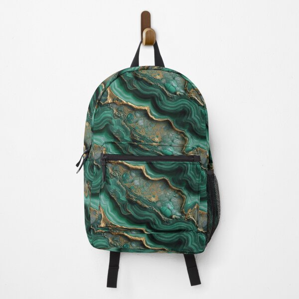 Item preview, malachite vibrant green and gold wavy swirls designed and sold by EarthenEmbers.