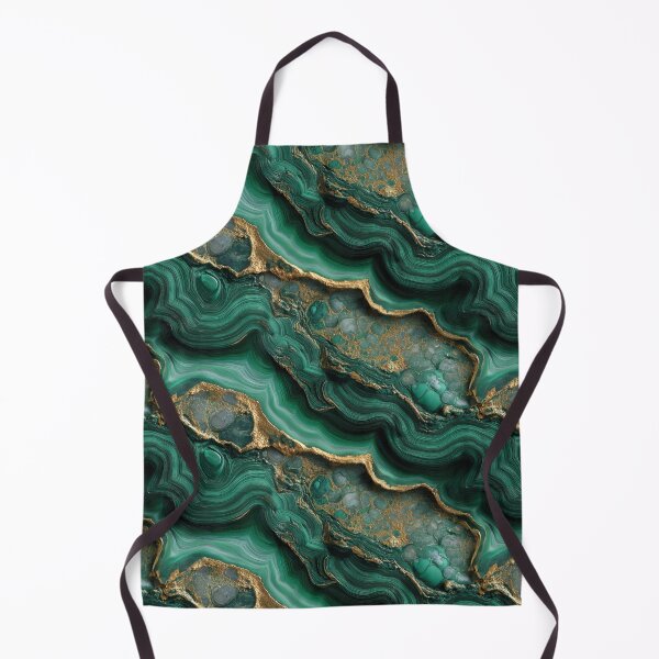 Item preview, malachite vibrant green and gold wavy swirls designed and sold by EarthenEmbers.