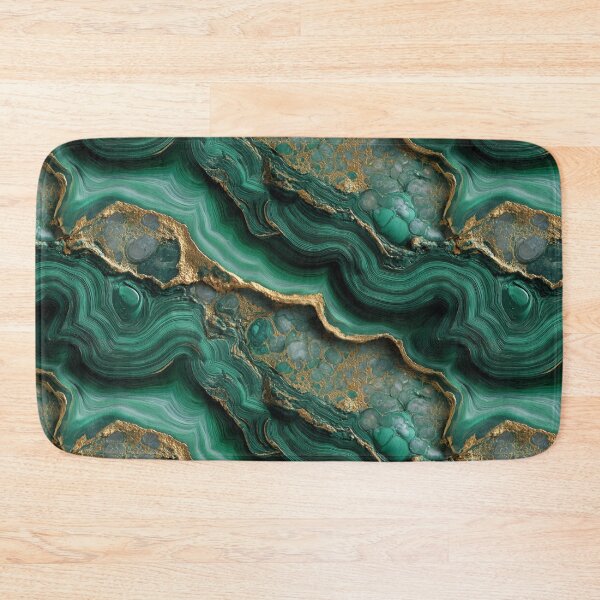 Item preview, malachite vibrant green and gold wavy swirls designed and sold by EarthenEmbers.