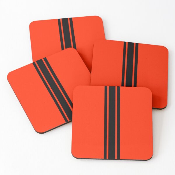 Item preview, Single Stripe with 2 Thick Pinstripes (Black On Bright Red) designed and sold by Racing Stripes Only.