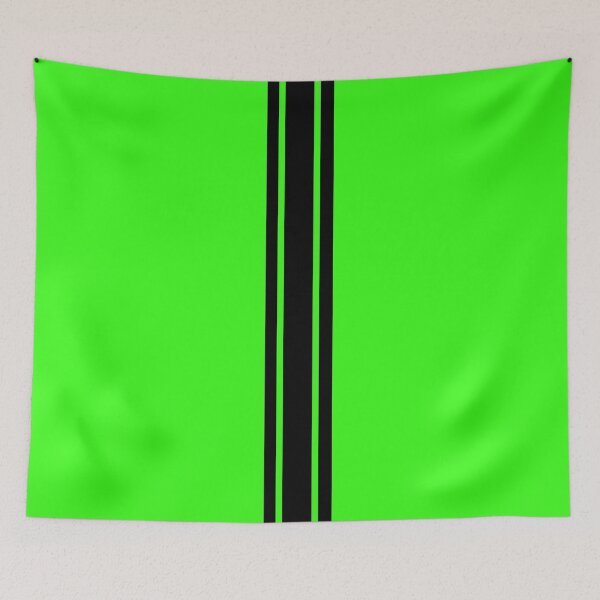 Item preview, Single Stripe with 2 Thick Pinstripes (Black On Neon Green) designed and sold by Racing Stripes Only.