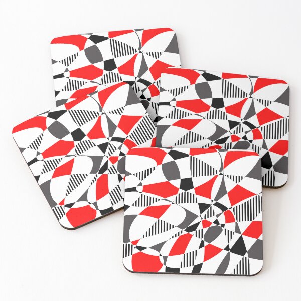 Item preview, Randomly Retro III - Red, Gray, Black And White Stripes designed and sold by QuestingPixel.