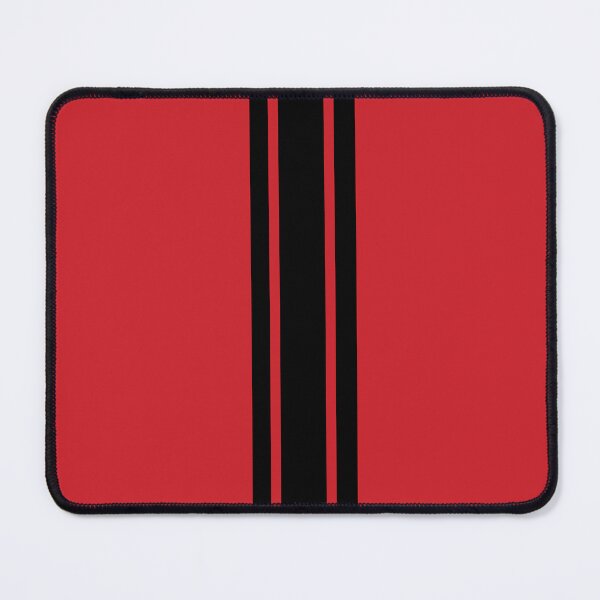 Item preview, Single Stripe with 2 Thick Pinstripes (Black On Fire Engine Red) designed and sold by Racing Stripes Only.