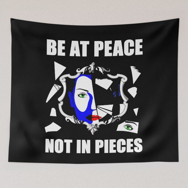 Item preview, Be at Peace Not in Pieces Shattered Mirror Face Art designed and sold by FlyShop1.