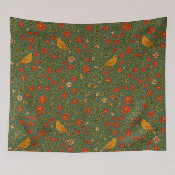 Item preview, Medieval Style Birds and Flowers designed and sold by Dragonlit.