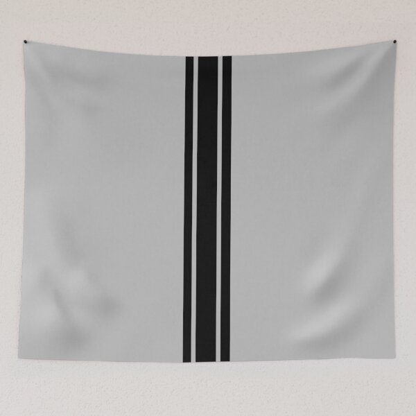 Item preview, Single Stripe with 2 Thick Pinstripes (Black On Light Gray) designed and sold by Racing Stripes Only.