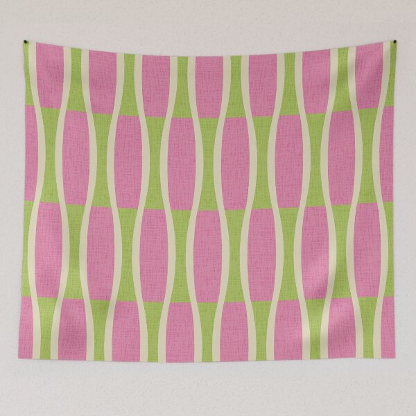 Item preview, Retro Pin Stripes Pink & Chartreuse Green 633 designed and sold by tonymagnerart.
