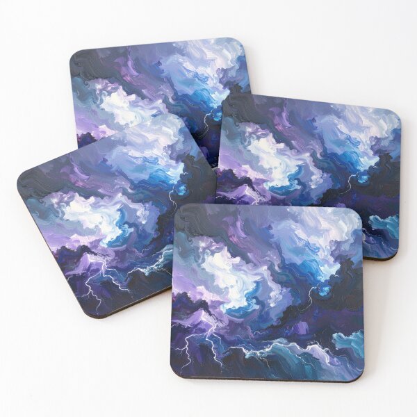 Item preview, abstract oil paint depicting thunder and lightning designed and sold by optimusprime39.