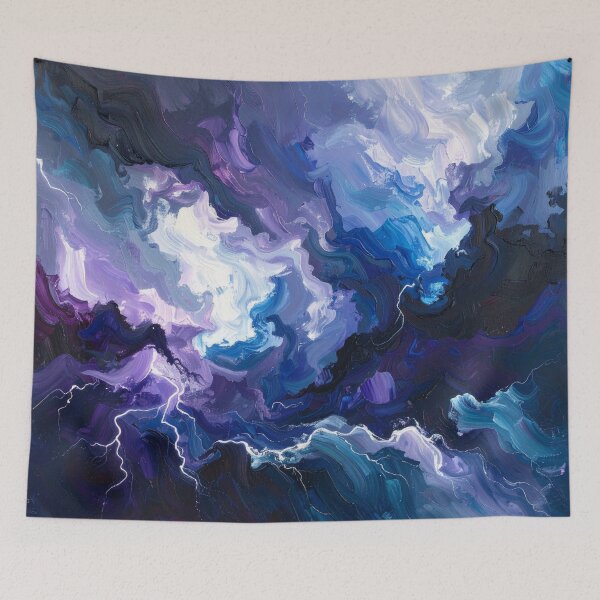 Item preview, abstract oil paint depicting thunder and lightning designed and sold by optimusprime39.