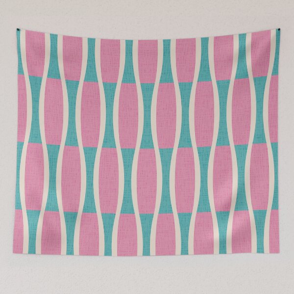 Item preview, Retro Pin Stripes Pink & Blue 635 designed and sold by tonymagnerart.
