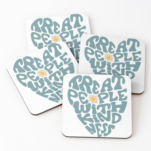 Item preview, Treat People With Kindness – Retro Heart Flower Typography designed and sold by andry01.