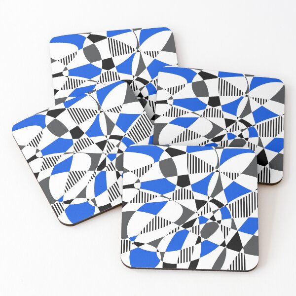 Item preview, Randomly Retro III - Blue, Gray, Black And White Stripes designed and sold by QuestingPixel.