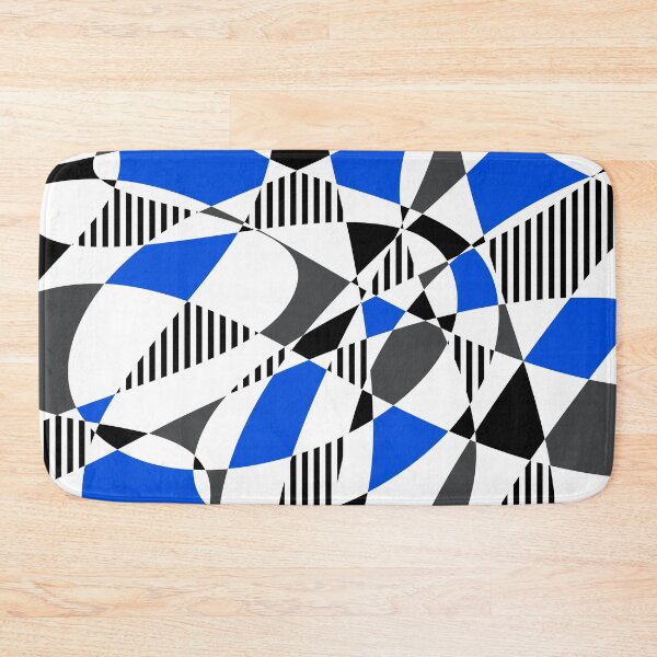 Item preview, Randomly Retro III - Blue, Gray, Black And White Stripes designed and sold by QuestingPixel.