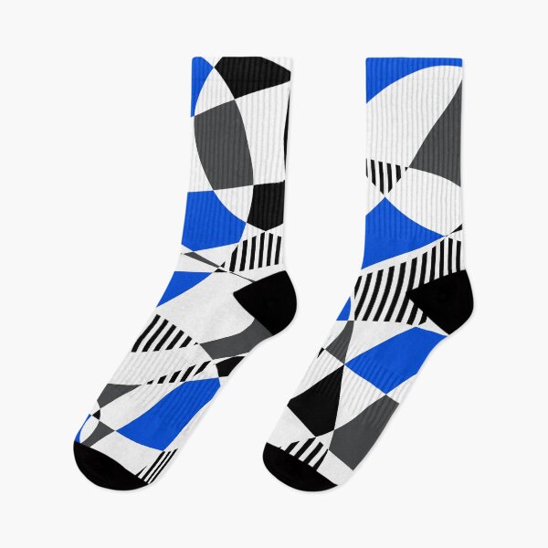 Item preview, Randomly Retro III - Blue, Gray, Black And White Stripes designed and sold by QuestingPixel.