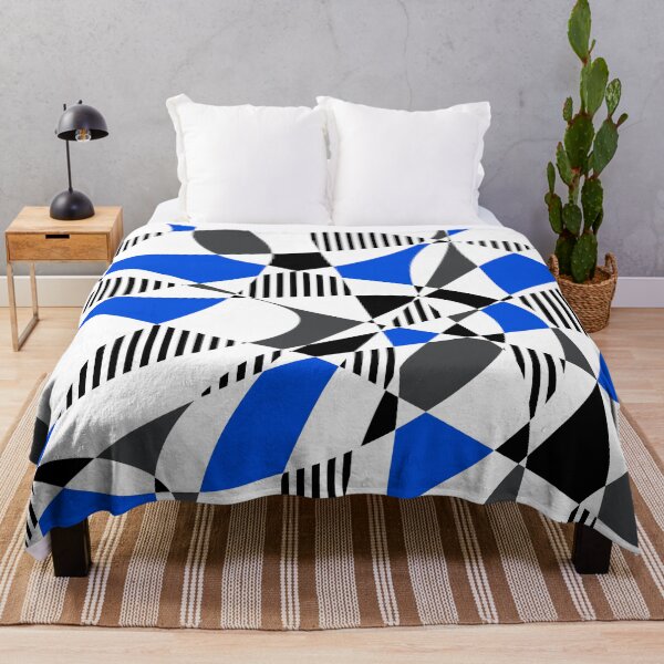 Item preview, Randomly Retro III - Blue, Gray, Black And White Stripes designed and sold by QuestingPixel.