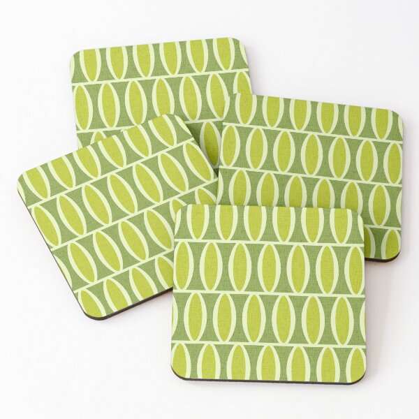 Item preview, Mid Century Modern Geometric Oval Pattern Green 963 designed and sold by tonymagnerart.