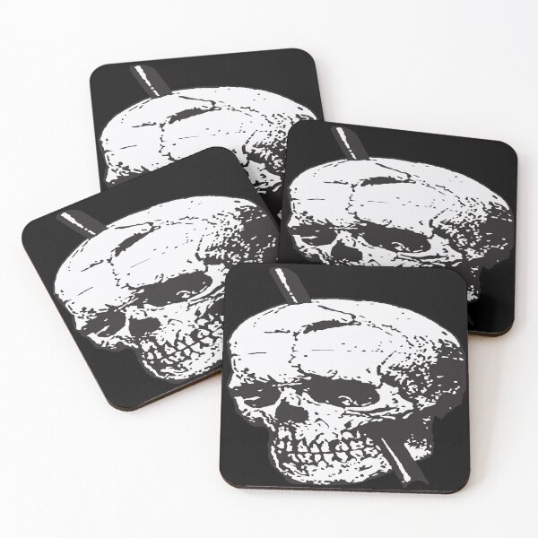 Item preview, Black and White Skull With Tamping Iron Vector designed and sold by taiche.