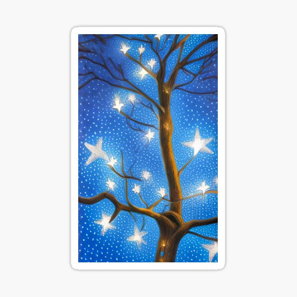 Item preview, Magical Star Tree Under a Winter Night Sky designed and sold by Confused Shop.