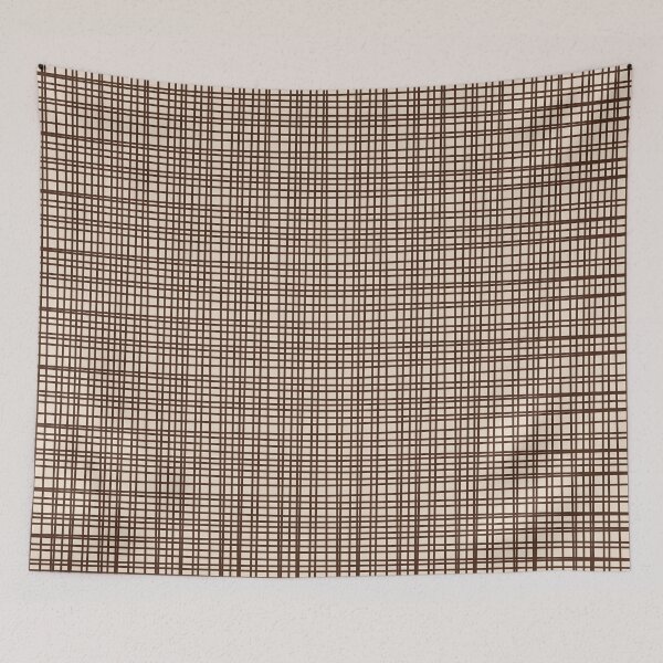 Item preview, Mid Century Modern Fine Weave Minimalist Retro Woven Pattern in Dark Brown and Light Beige designed and sold by kierkegaard.