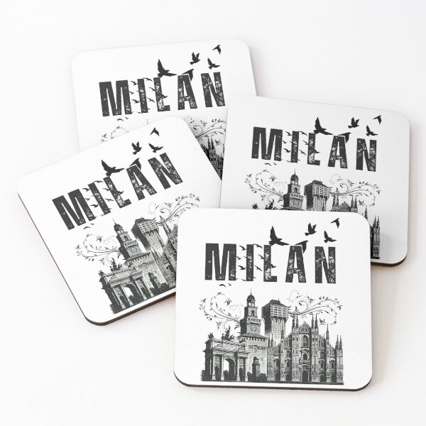 Item preview, Vintage Milan Skyline | Distressed Black & White Tourist Design for Apparel designed and sold by Thehatinthecat.