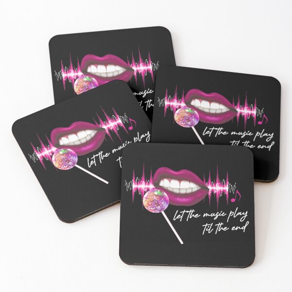 Item preview, Let The Music Play Til The End Pink Lips Mirrorball Lollipop Microphone Trustfall Design Option 2 designed and sold by MouseDeSigns.