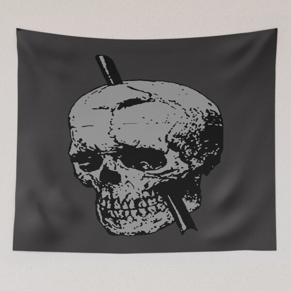 Item preview, Skull Illustration With Tamping Iron Vector Grey designed and sold by taiche.