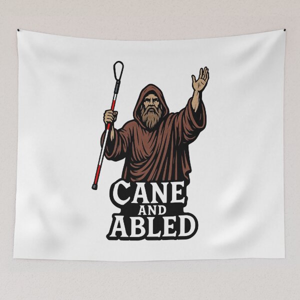 Item preview, Cane and Abled – Blind Humor Biblical Pun designed and sold by Eyepatch-Jacks.