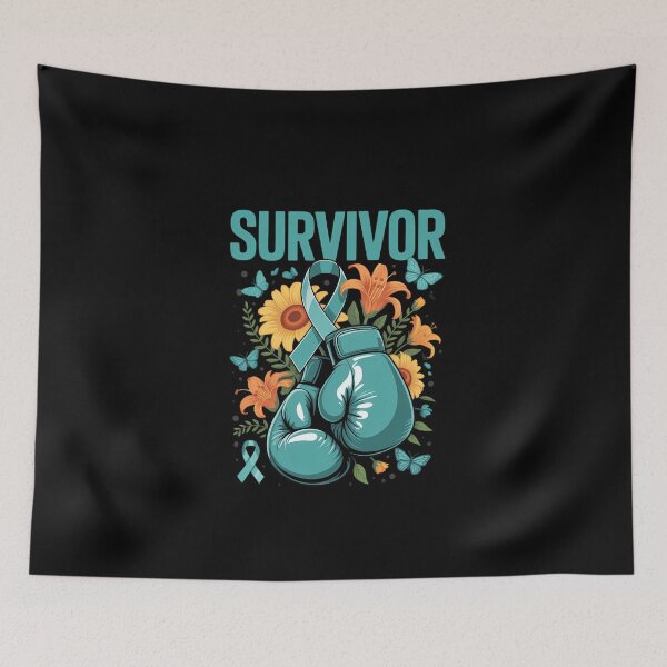Item preview, Ovarian Cancer Awareness Month Survivor Teal Boxing Gloves designed and sold by DeadlockCrew.