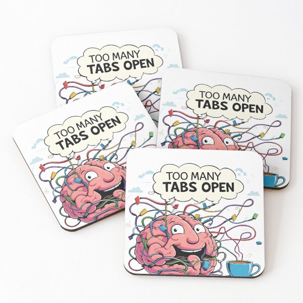 Item preview, Too Many Tabs Open Brain Sticker designed and sold by TheTeeSpark.