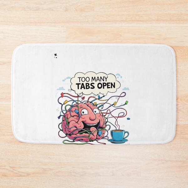 Item preview, Too Many Tabs Open Brain Sticker designed and sold by TheTeeSpark.