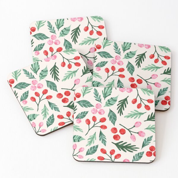 Item preview, Mistletoe Christmas Berries Pattern designed and sold by Magnolia Valley Art.