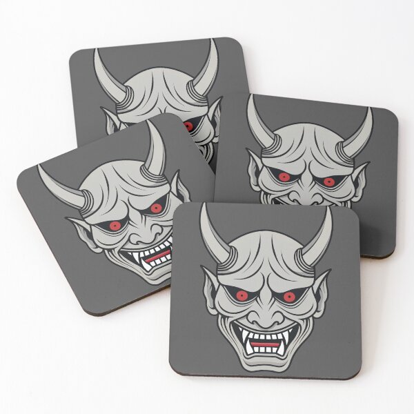 Item preview, Grеy Japanese Oni Mask Hannya designed and sold by Kenshi_Ink.