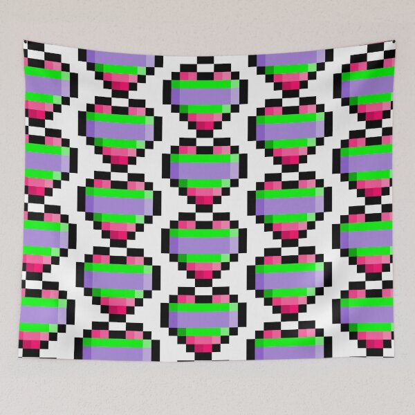 Item preview, Trigender Pixel Heart Pride Flag designed and sold by HarveyHandcraftsandDesigns.