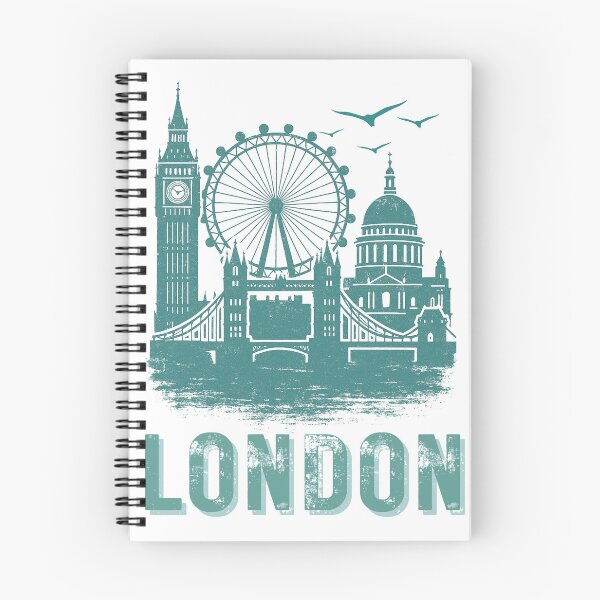 Item preview, Vintage Teal London Skyline | Distressed Tourist Design for Apparel designed and sold by Thehatinthecat.