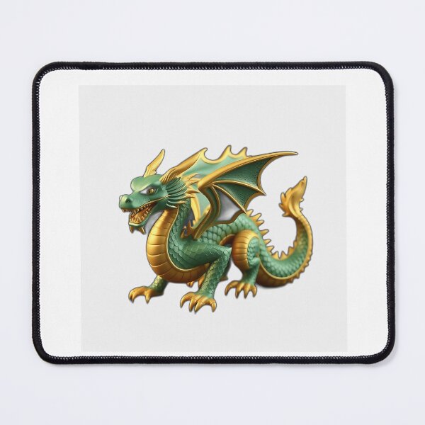Item preview, Emerald and Gold Dragon Sculpture designed and sold by sharon1210.