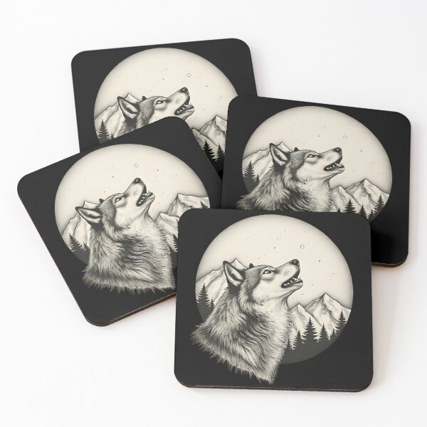 Item preview, Geometric Howling Wolf with Moon Glow designed and sold by Skyla007.