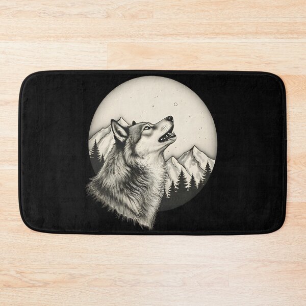 Item preview, Geometric Howling Wolf with Moon Glow designed and sold by Skyla007.