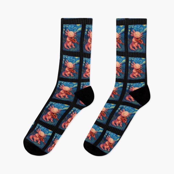 Item preview, Axolotl  Violin Violinist Starry Night Van Gogh Sky Art designed and sold by BornBorn.