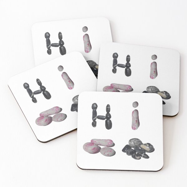 Item preview, Pink, White and Black Rocks – HI Design | Pietre Rosa, Bianche e Nere – Scritta HI | ピンク・白・黒の小石 – HIデザイン designed and sold by LenaBlueDesigns.