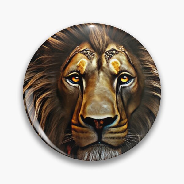 Item preview, Fantasy Lion Face In Powerful Breathtaking Golden Hues  designed and sold by DEC02.
