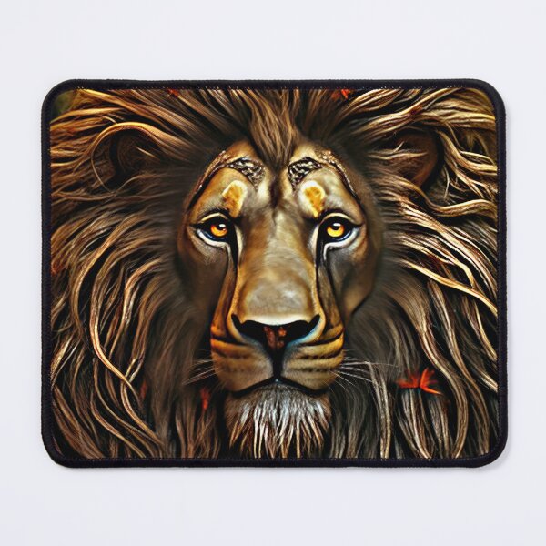 Item preview, Fantasy Lion Face In Powerful Breathtaking Golden Hues designed and sold by DEC02.