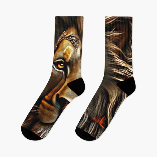 Item preview, Fantasy Lion Face In Powerful Breathtaking Golden Hues  designed and sold by DEC02.