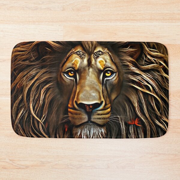 Item preview, Fantasy Lion Face In Powerful Breathtaking Golden Hues  designed and sold by DEC02.