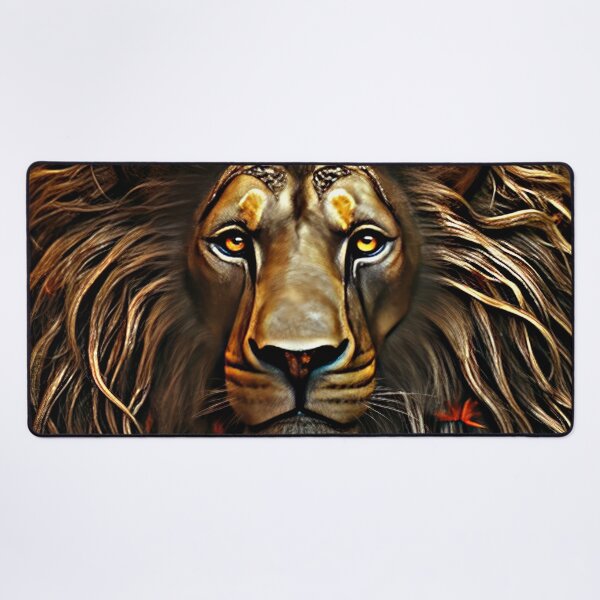 Item preview, Fantasy Lion Face In Powerful Breathtaking Golden Hues  designed and sold by DEC02.