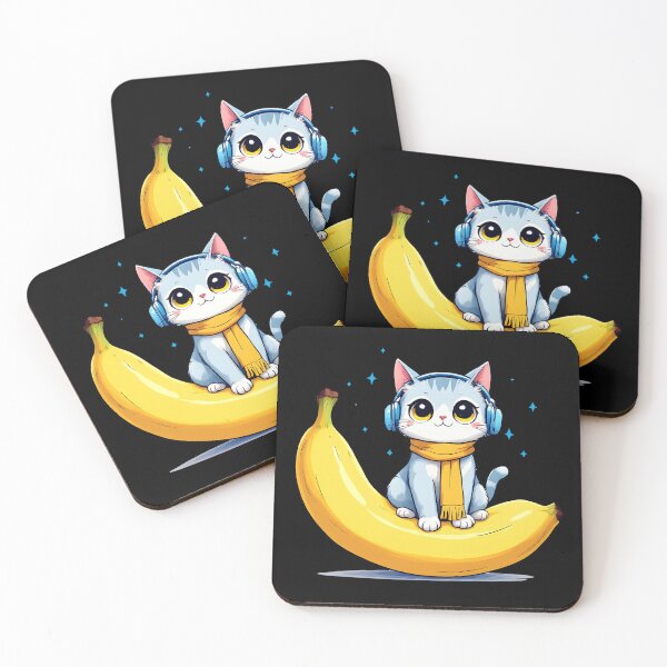 Item preview, Chill Funny Cat on a Banana designed and sold by roxysnextgenart.