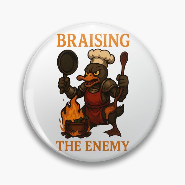 Item preview, Braising the Enemy Funny Duck Chef Warrior T-Shirt designed and sold by TeeTimeTreasure.