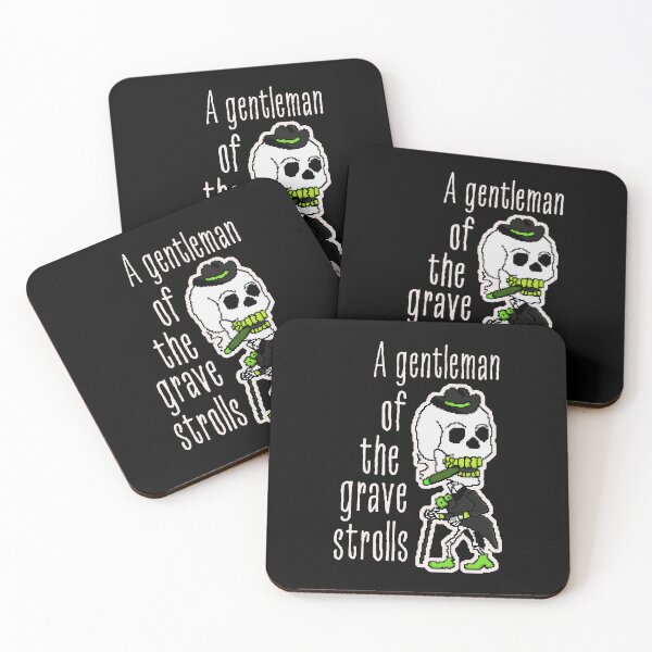 Item preview, Distinguished Skeleton Walks In Green Black White Elegance designed and sold by SplashTastic.